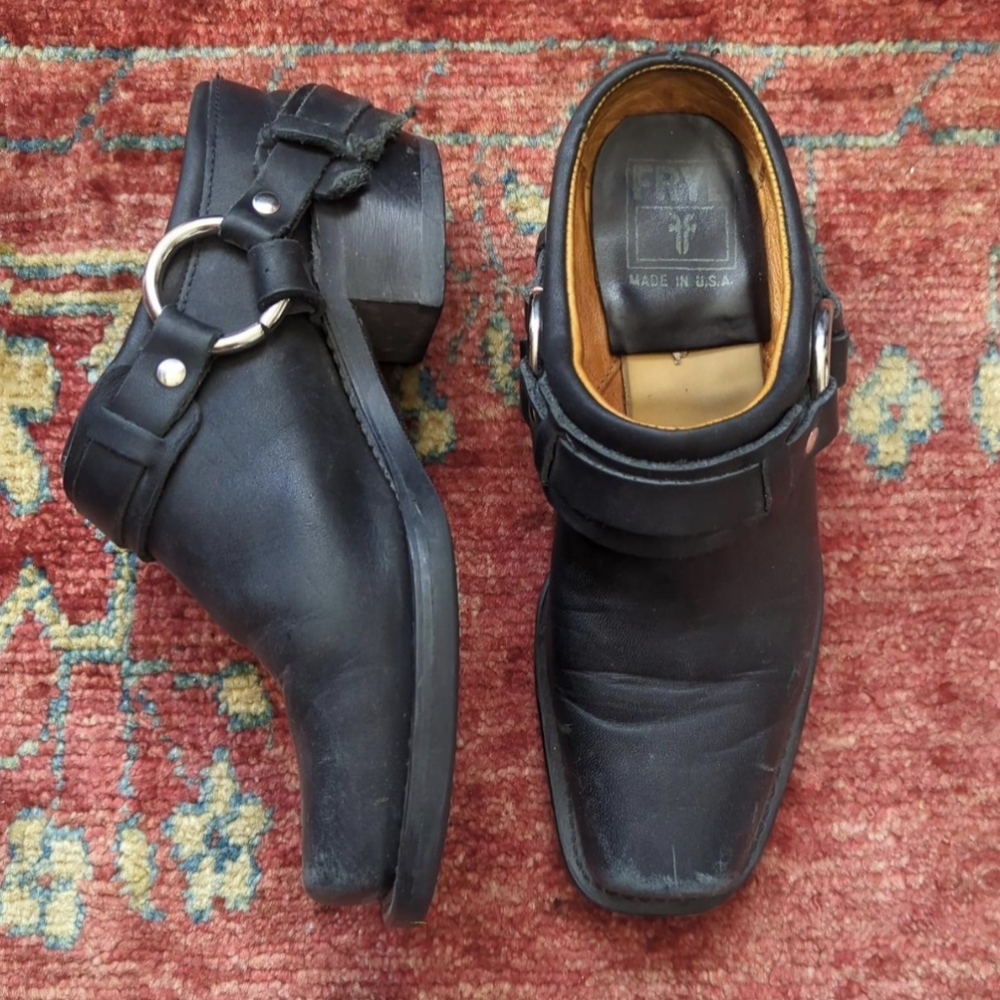 Black Frye mules size 7.5